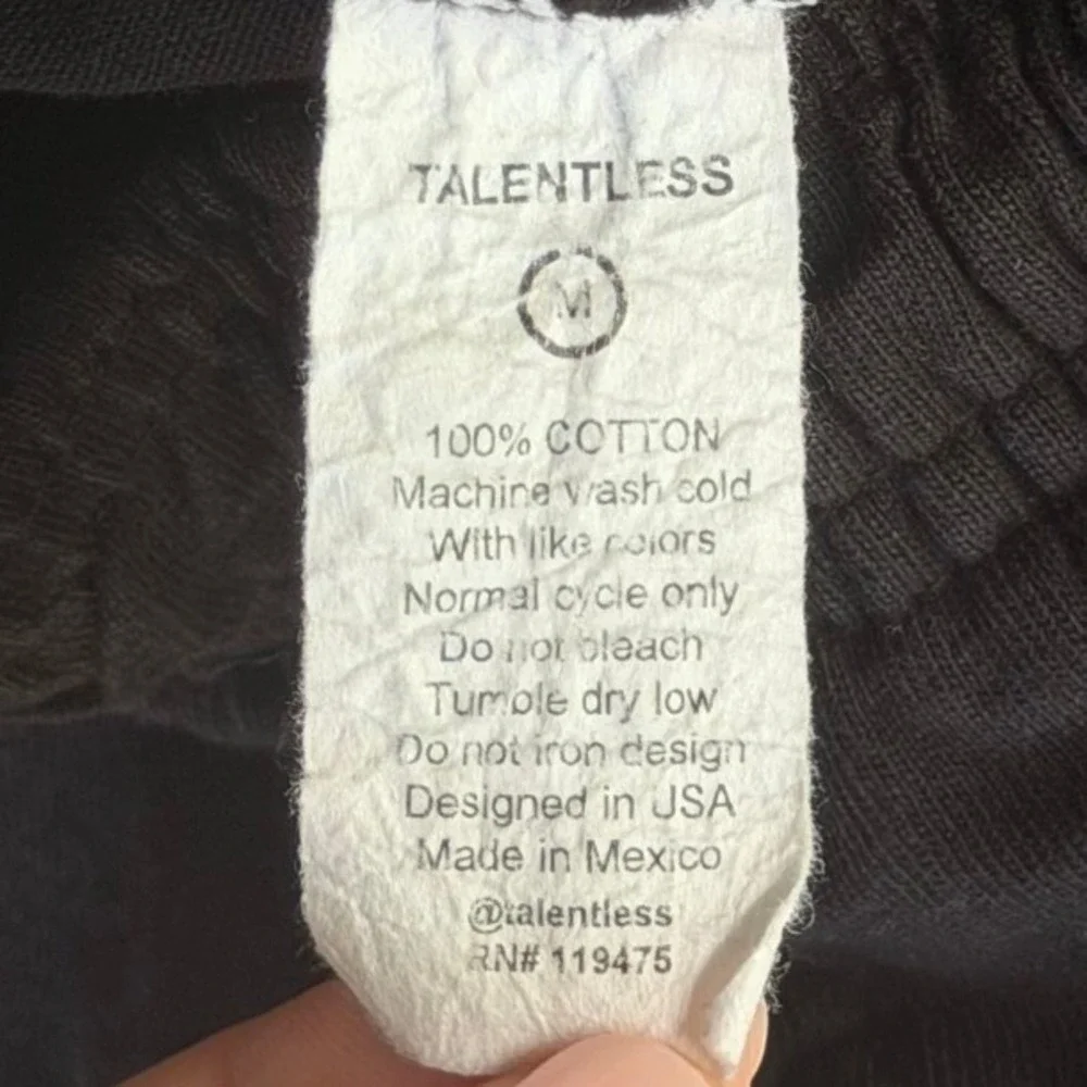 Talentless Mens Black Cotton Elastic Waist Lounge Shorts Size M 3652